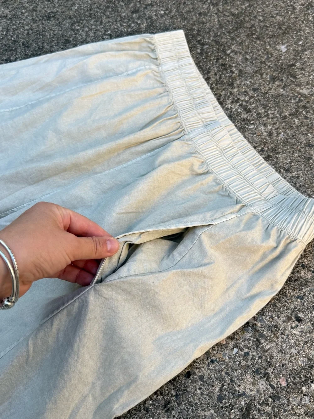 Free People Cotton Pants Light Pastel Green Size L Comfy Travel